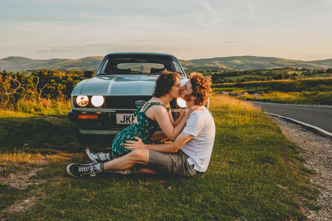 Sunset engagement photography, North Wales wedding photography by Rachel O'Donnell