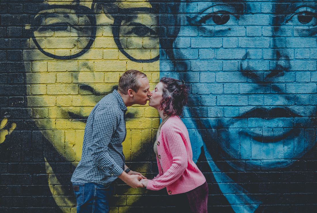 Relaxed engagement photography, Liverpool Baltic Triangle