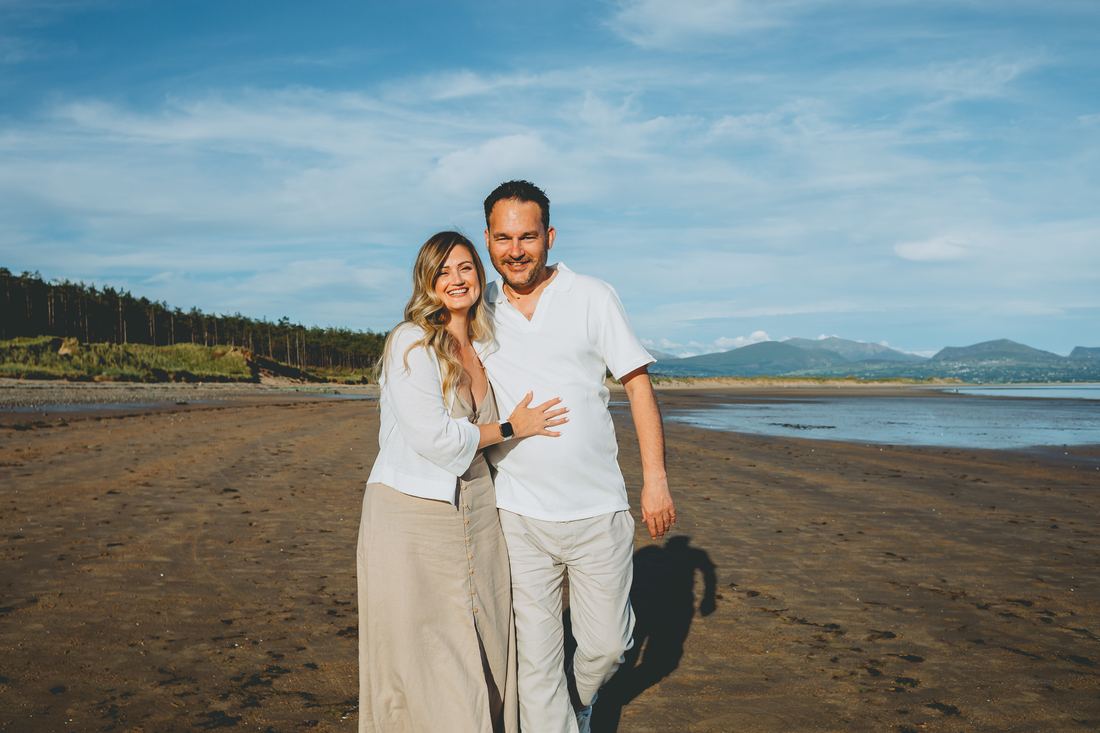 Golden hour engagement photos, Llanddwyn Island, Anglesey