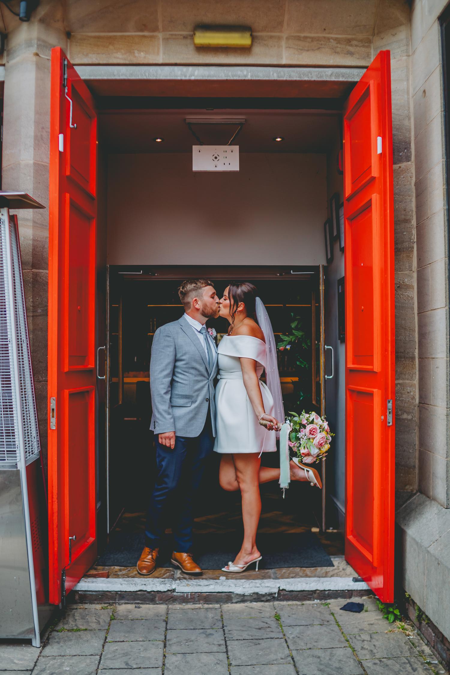 Fun candid moment from a Cheshire wedding