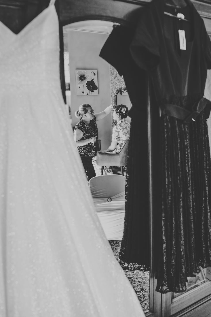 Wedding morning preparations, Wigfair Hall wedding photography, North Wales