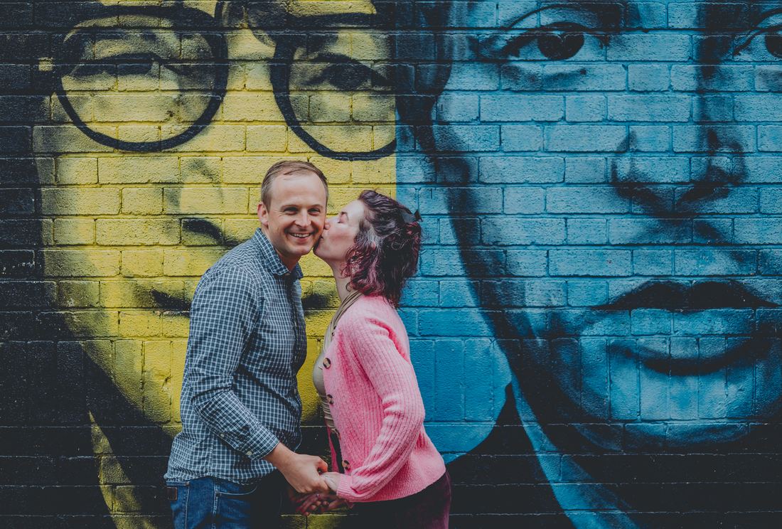 Engagement photos among Liverpool's street murals