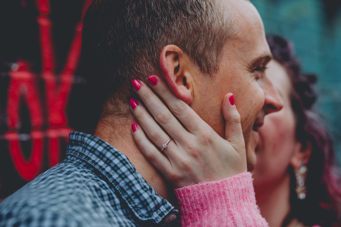 Relaxed engagement photography, Liverpool Baltic Triangle