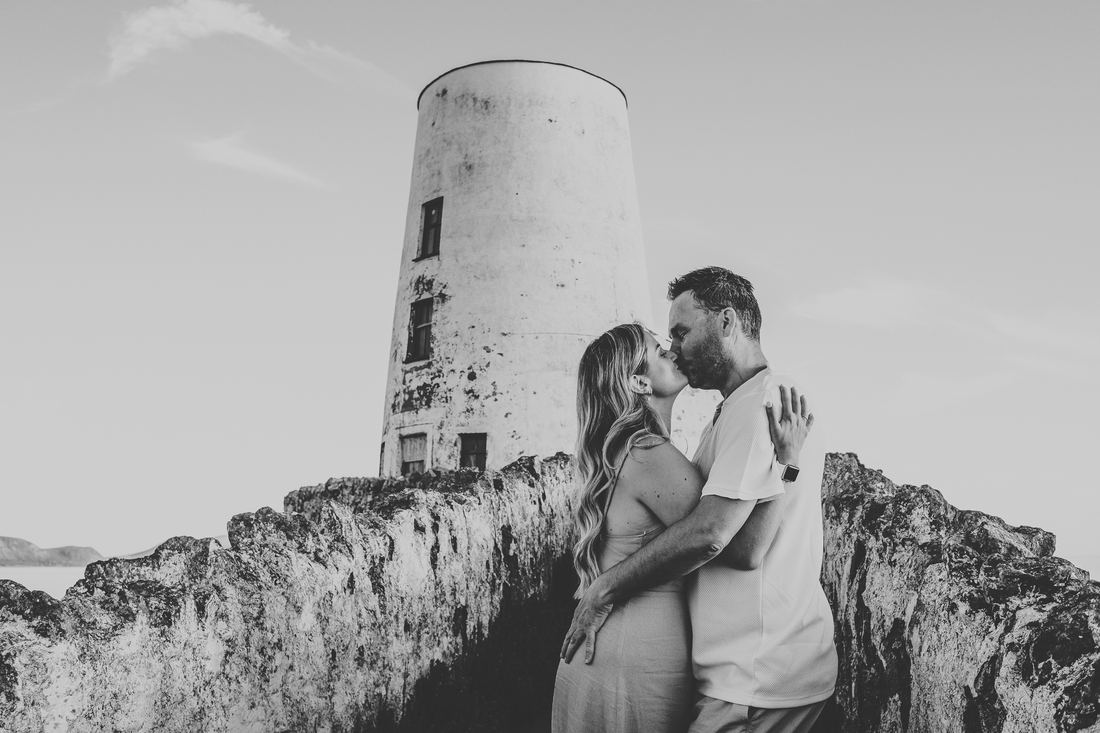 Vicky and Lee at Twr Mawr Lighthouse, Llanddwyn Island