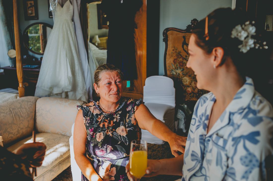 Bride getting ready, Wigfair Hall wedding photography, North Wales