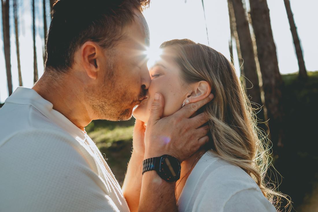 Golden hour engagement photos, Llanddwyn Island, Anglesey