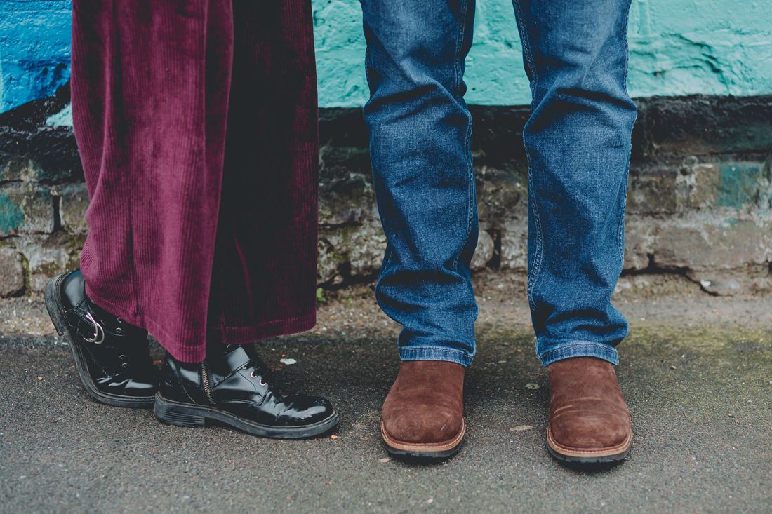 Colourful engagement shoot, Liverpool street art