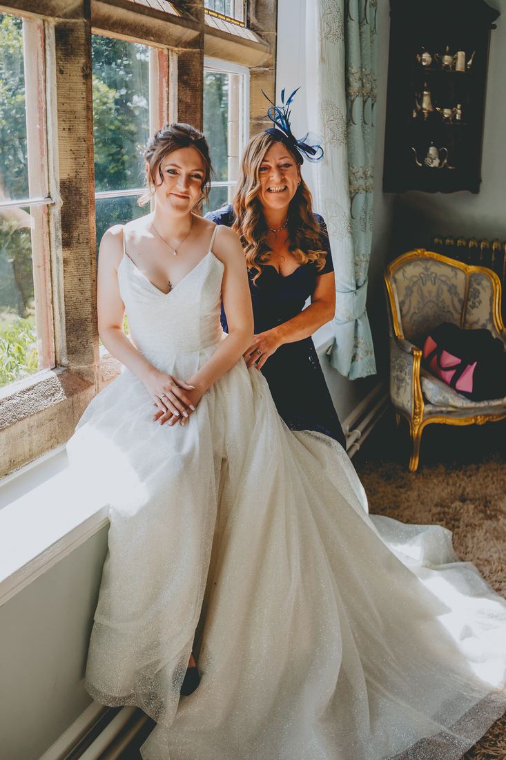 Guests arriving for the ceremony, Wigfair Hall wedding photography, North Wales