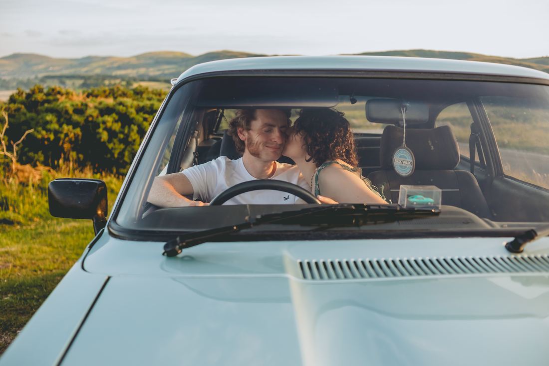 Sunset engagement photography, North Wales wedding photography by Rachel O'Donnell