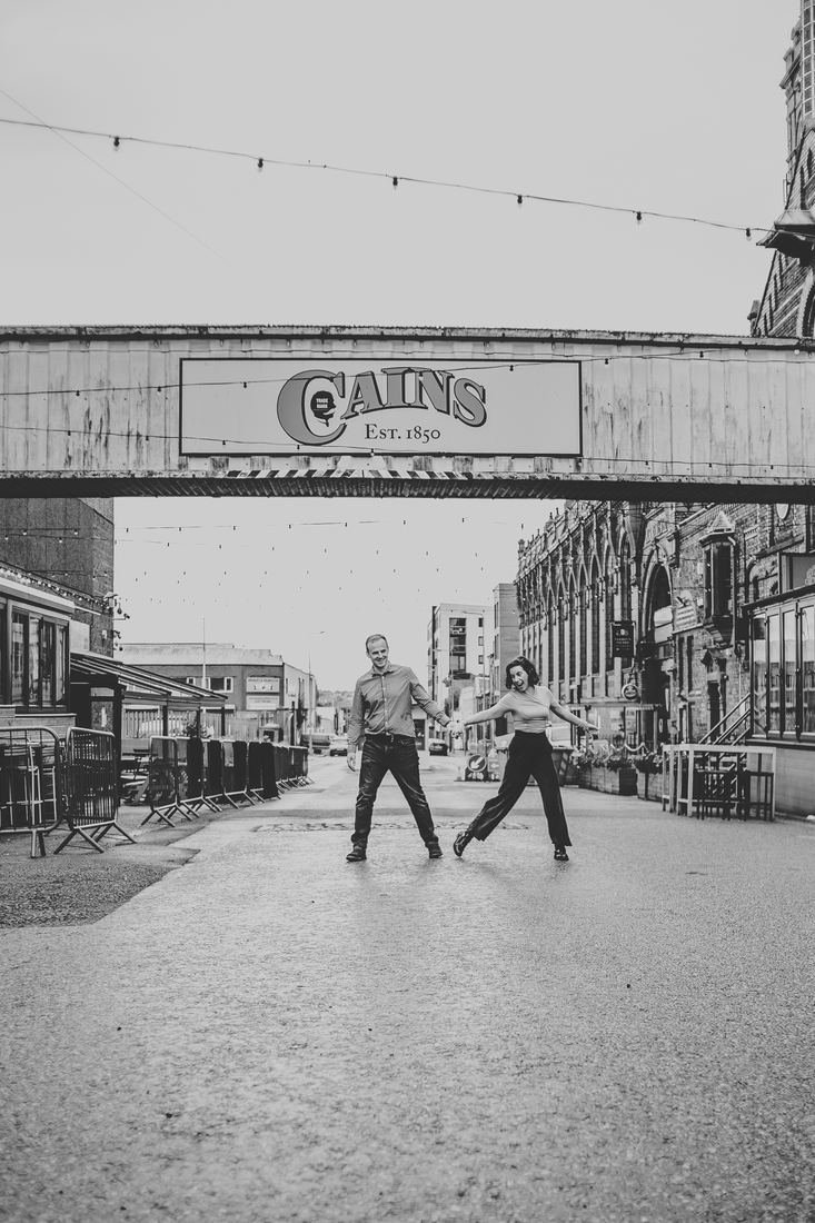 Candid engagement photography, Baltic Triangle, Liverpool