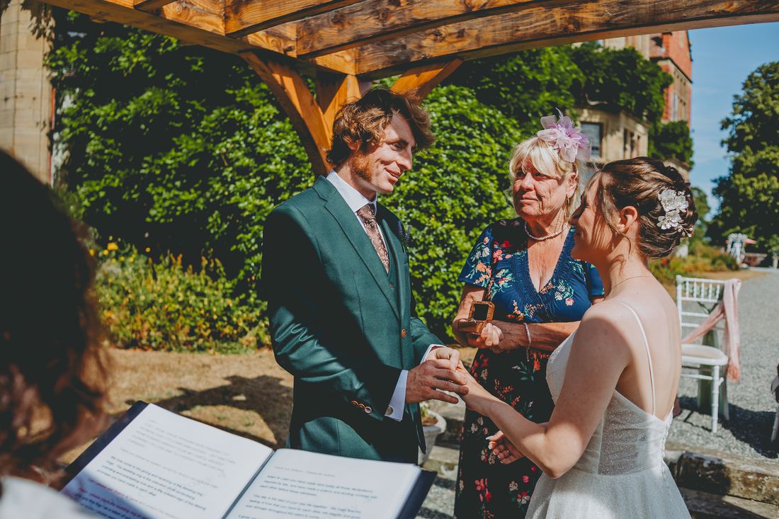 Wedding ceremony, Wigfair Hall wedding photography, North Wales