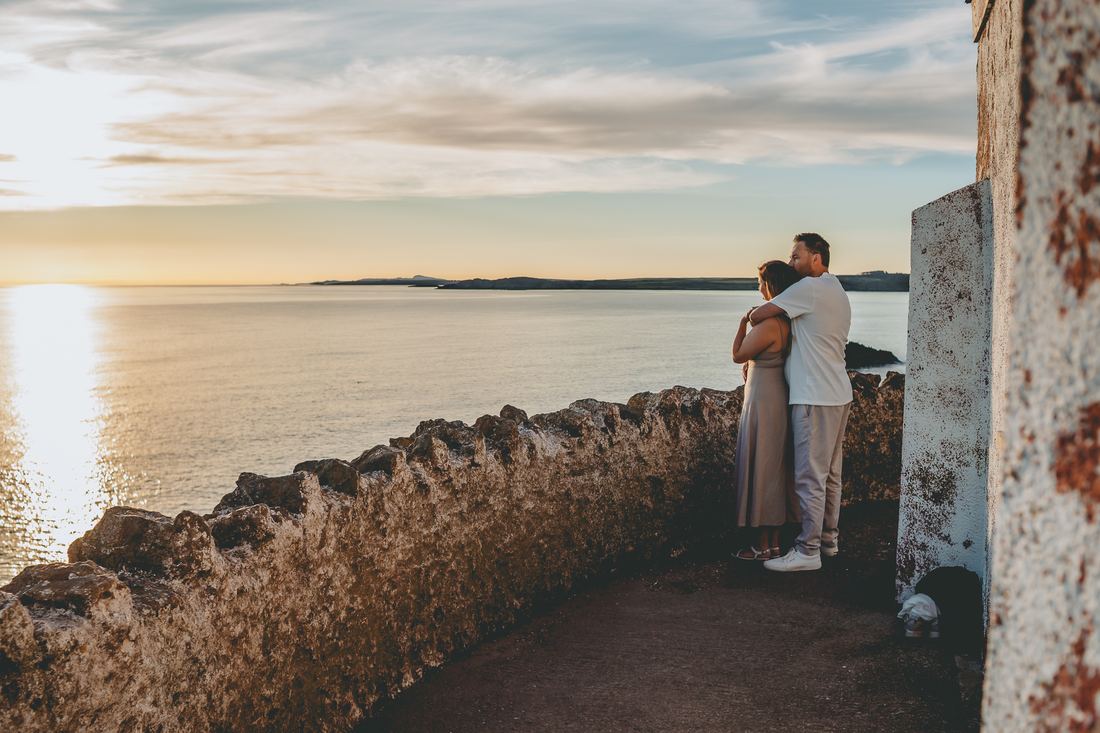Golden hour engagement photos, Llanddwyn Island, Anglesey