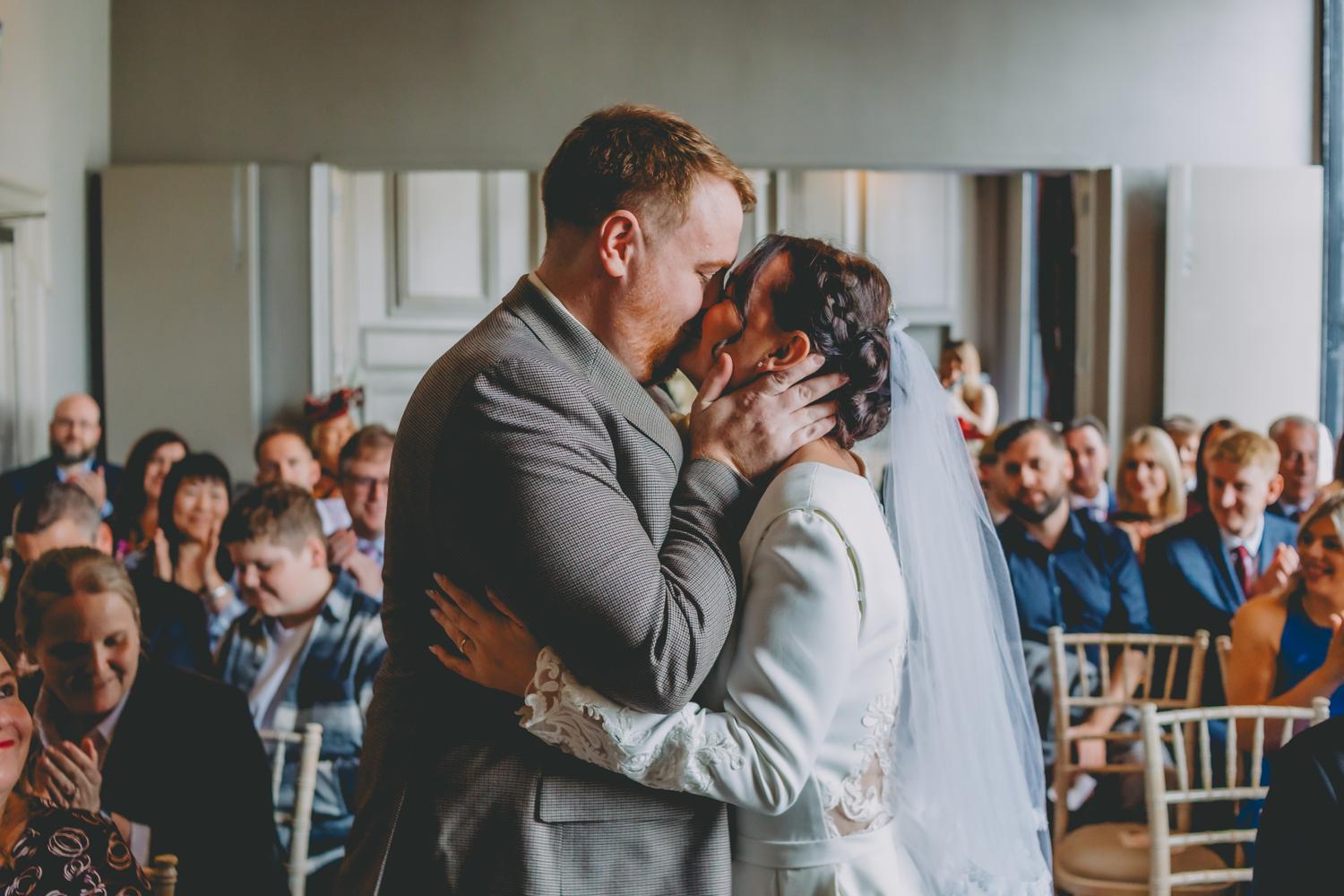 Relaxed wedding portrait, North Wales