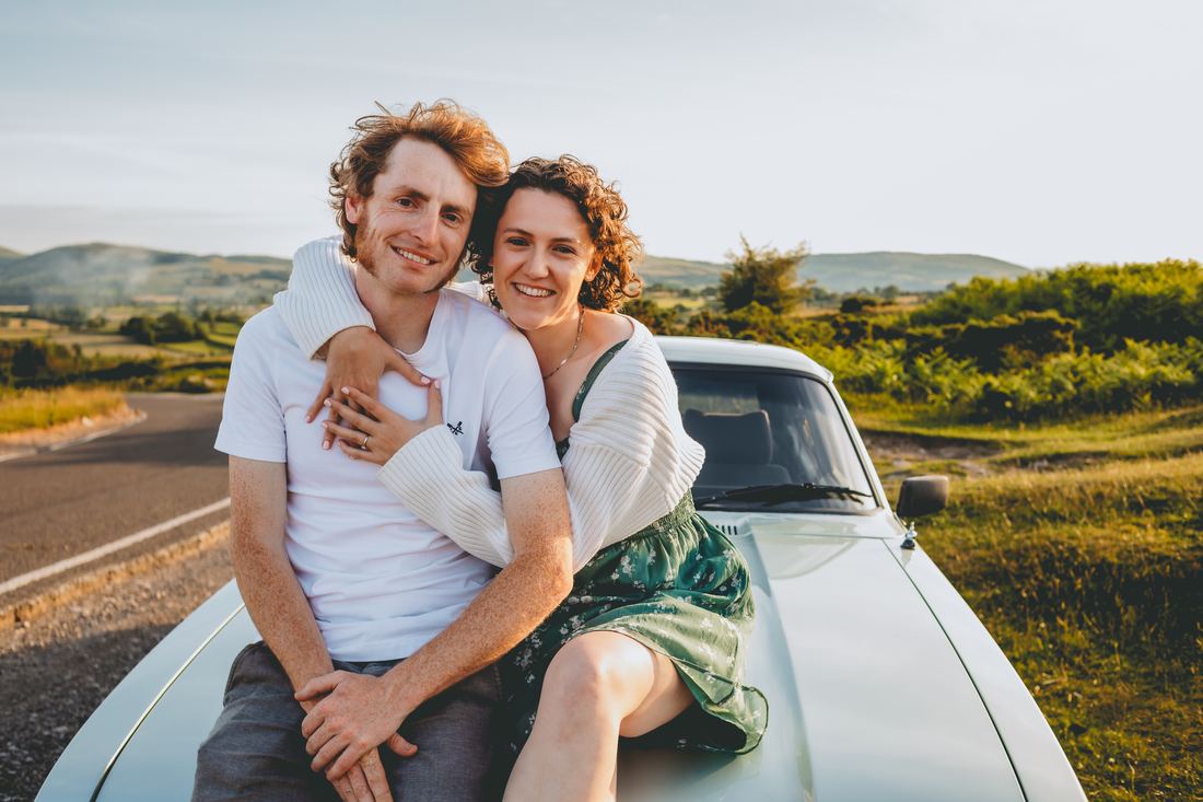 North Wales engagement shoot, Lowri and Adam at Halkyn Mountain