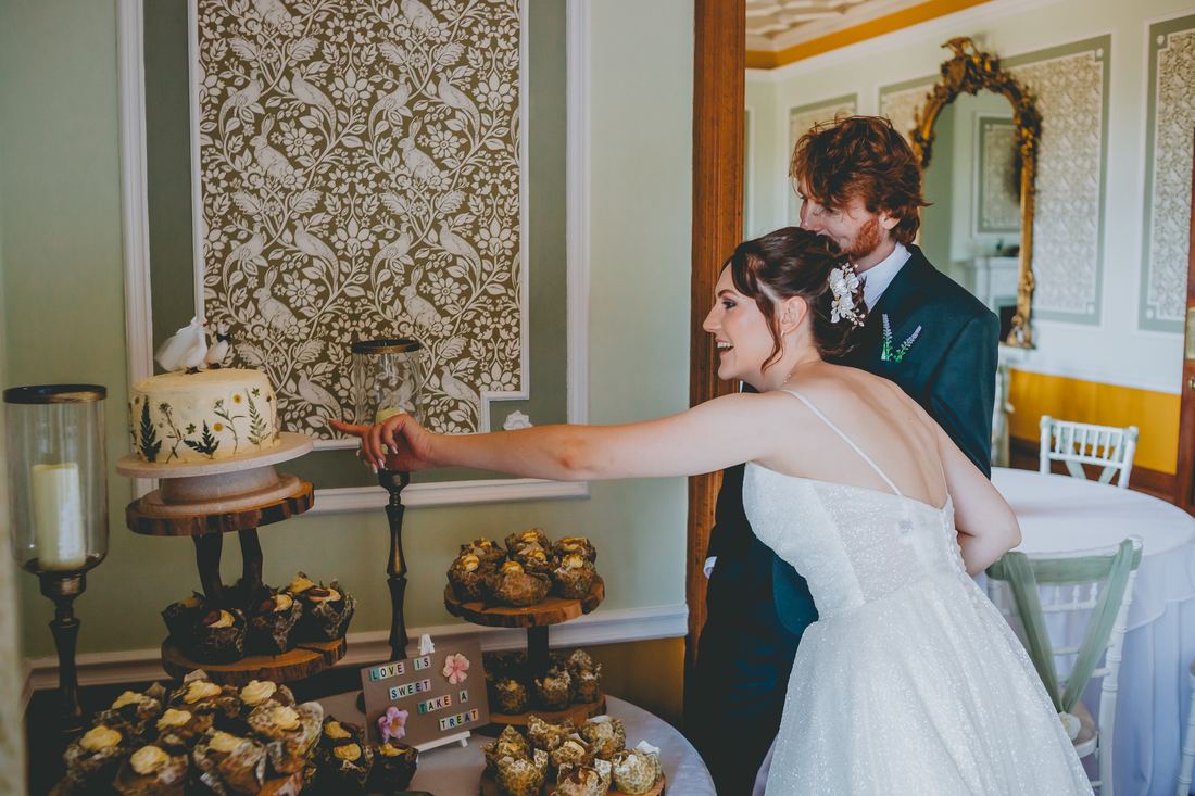 Bride and groom portraits, Wigfair Hall wedding photography, North Wales