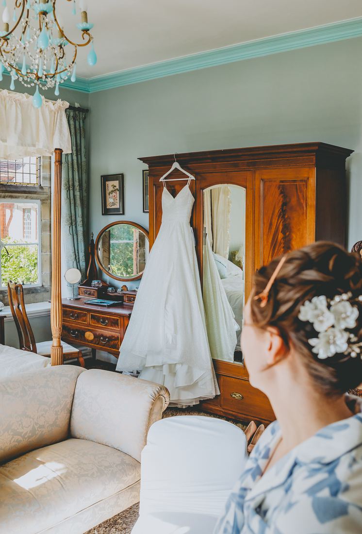 Bride getting ready, Wigfair Hall wedding photography, North Wales