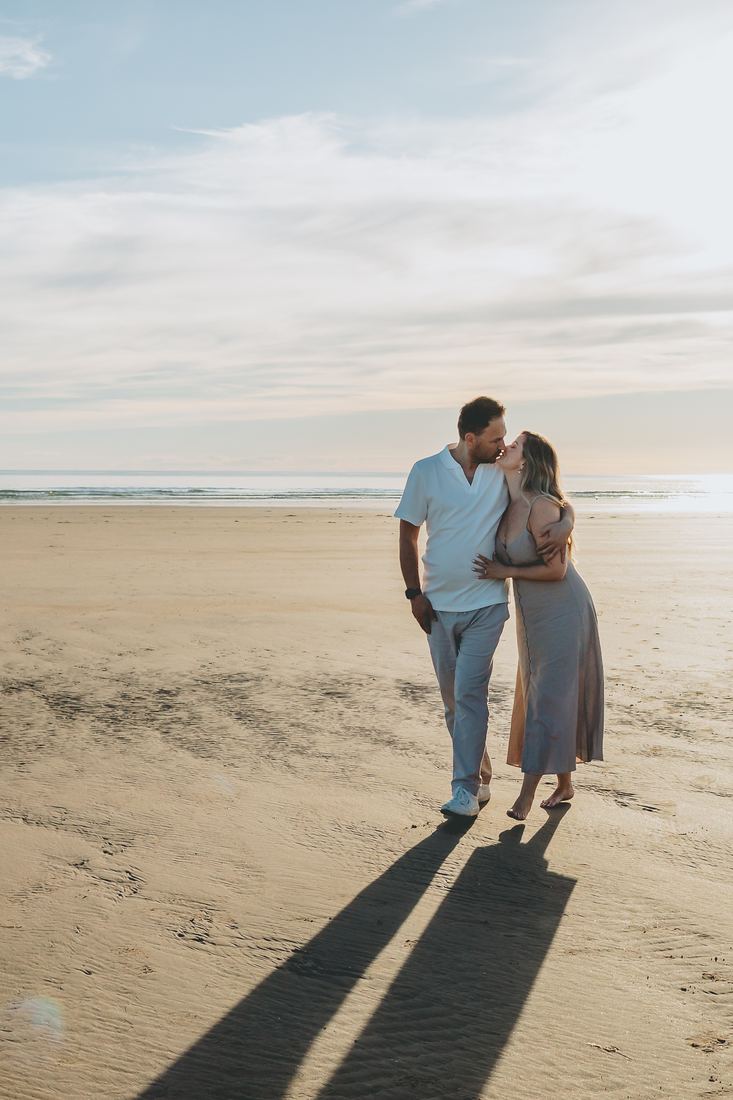 Golden hour engagement photos, Llanddwyn Island, Anglesey