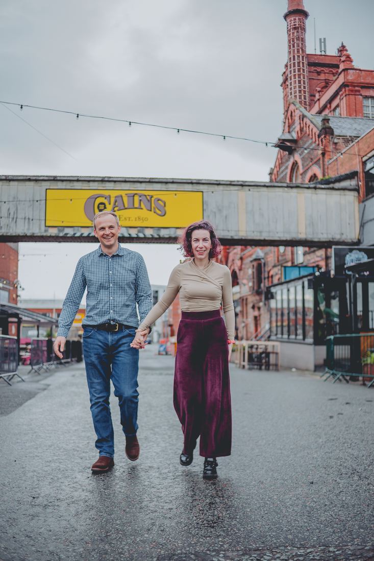Colourful engagement shoot, Liverpool street art