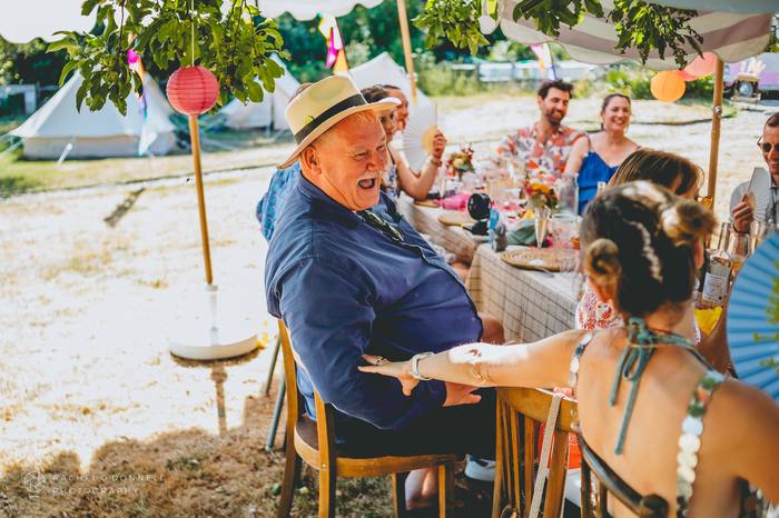 Colourful documentary wedding photo, South of France