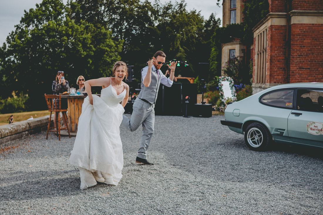 Garden games at the reception, Wigfair Hall wedding photography, North Wales
