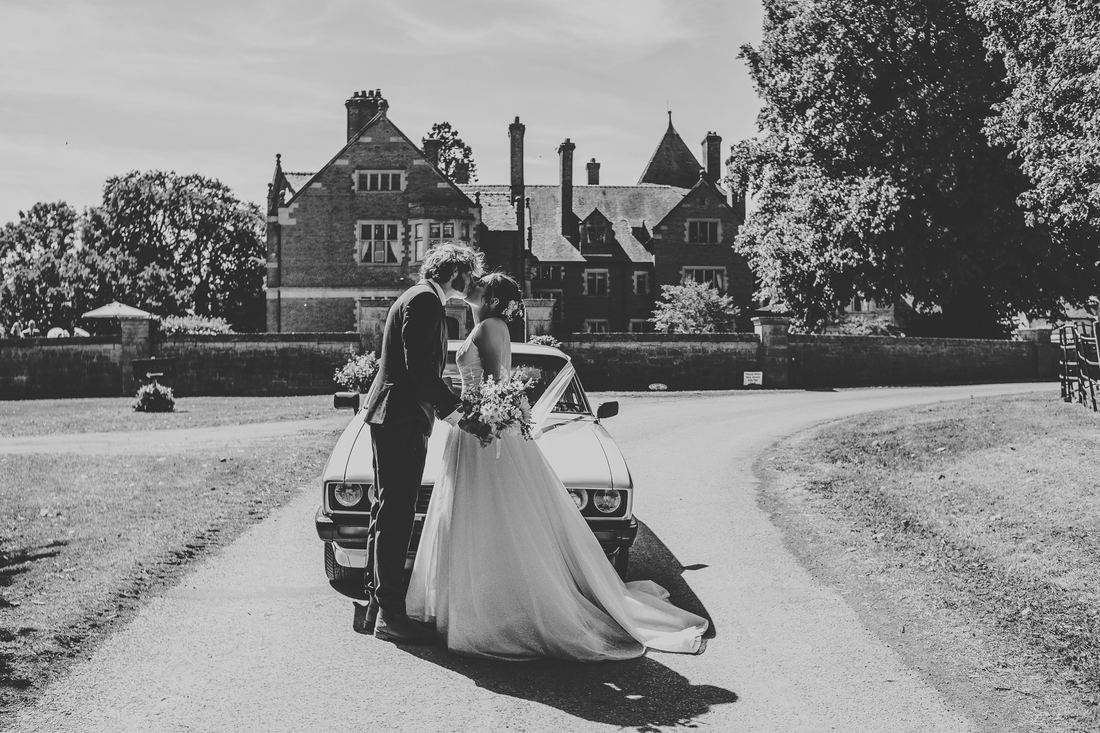 Couple portraits in the grounds, Wigfair Hall wedding photography, North Wales